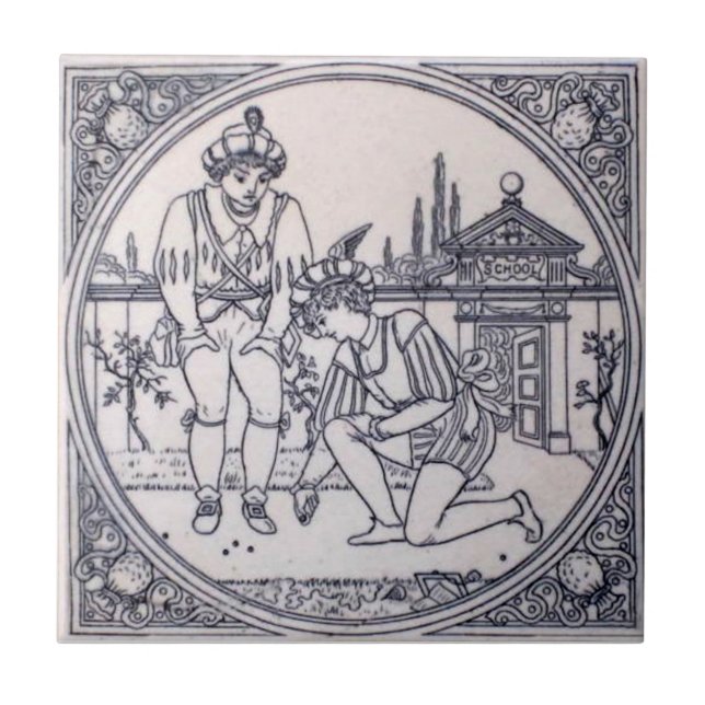 VT0092 Reproduction Antique Transferware Tile (Front)