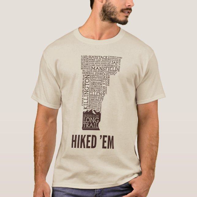 VT Long Trail Hiked Long Sleeve T-Shirt (Brown) (Devant)