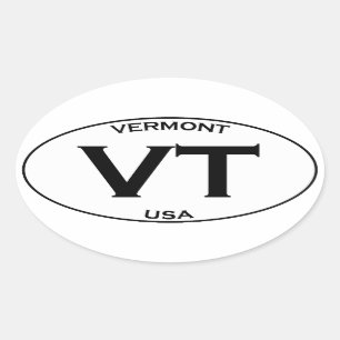 VT - Vermont USA Oval Logo Oval Sticker