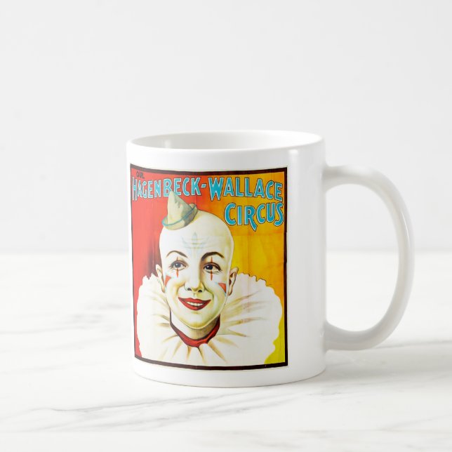 Vtg Clown Circus Poster Coffee Mug (Right)