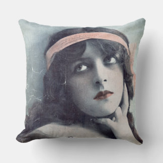 Vtg Inspired Sultry Pin Up Flapper Throw Pillow