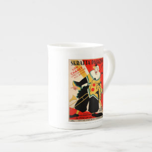 Vtg Italian Clown Poster Coffee Mug "Lon Chaney"