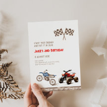 VTT Dirt double thème Anniversaire Invitation