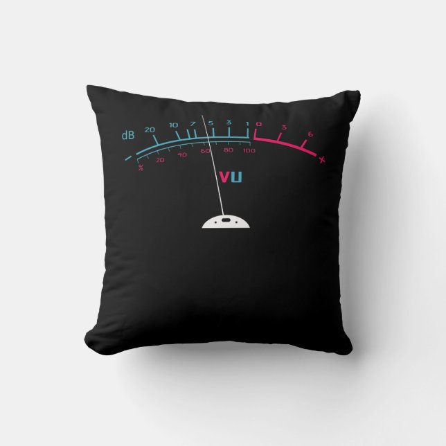 VU Metre Techno db Bass Music DJ edm Party Throw Pillow (Front)