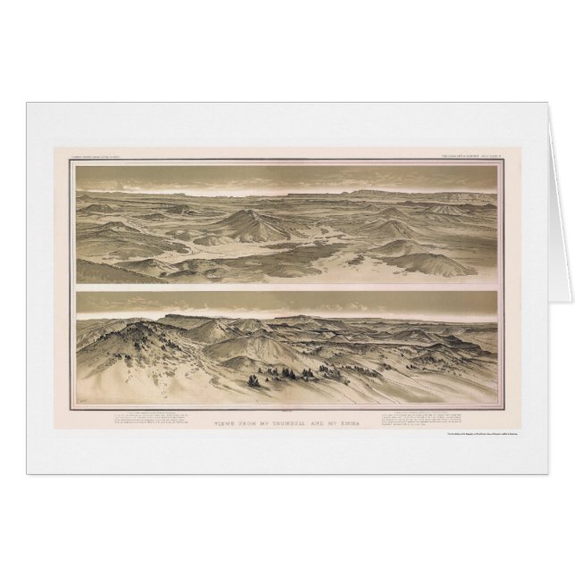 Vue 1882 de canyon grand de Mt. Emma et de Mt. (Devant horizontal)