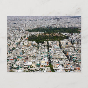 Vue aérienne d'Athènes sur une carte postale