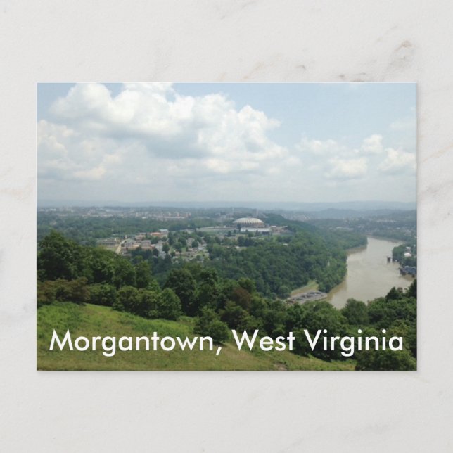 Vue aérienne de Morgantown WV, Mon River Cartes po (Devant)