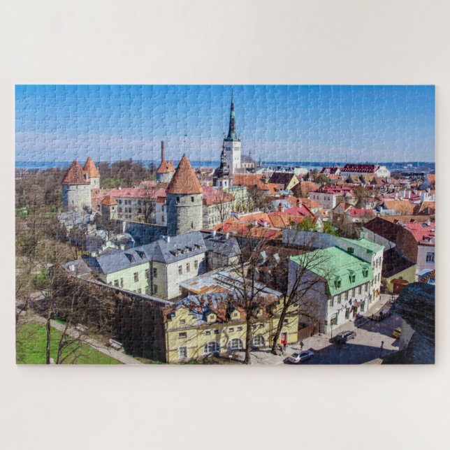 Vue aérienne du centre-ville de Tallinn puzzle (Horizontal)