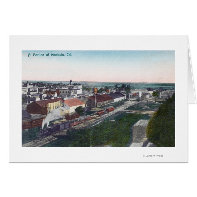 Vue aérienne d'une partie de CityModesto, CA (Devant horizontal)