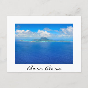 Vue aérienne sur Bora Bora carte postale blanche