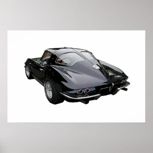 Vue arrière de 1963 Corvette Stingray poster Coupe
