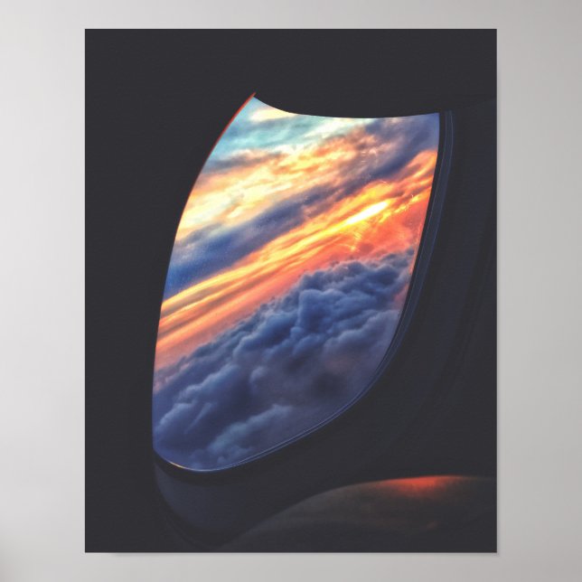Vue coucher de soleil à partir d'une affiche de fe (Devant)