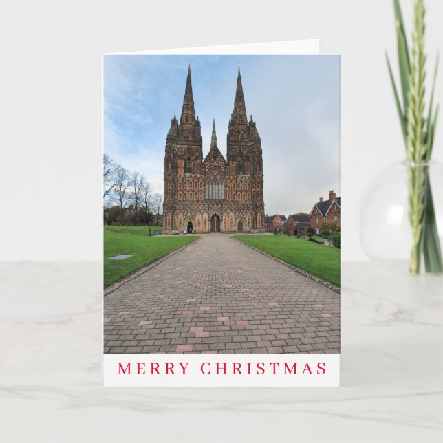 Vue de la cathédrale de Lichfield Carte de Noël (Devant)
