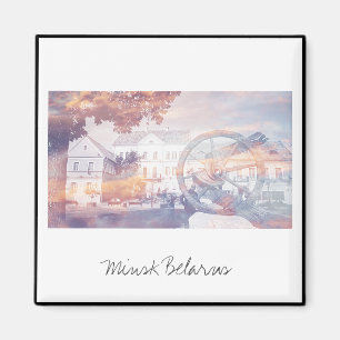 Vue de la ville Paysage Minsk Biélorussie Magnet