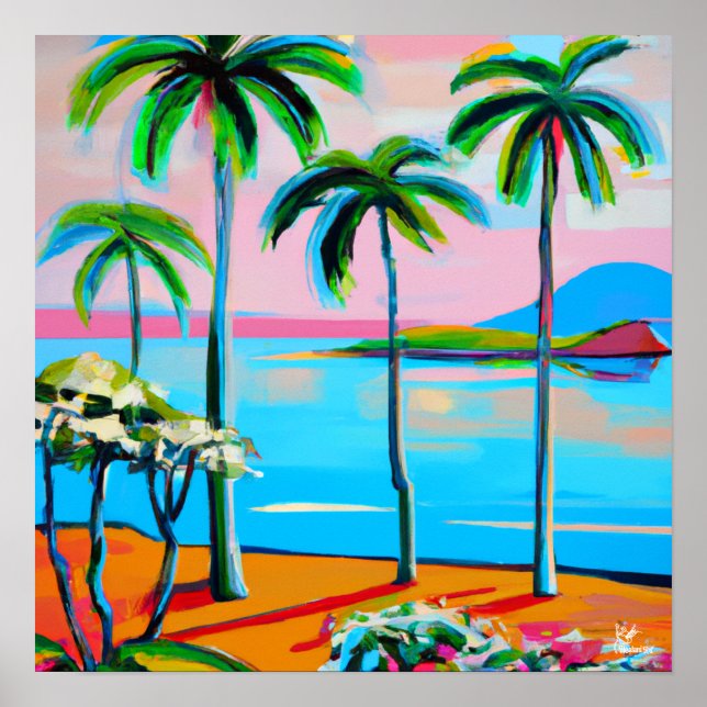 Vue de Mokuauia - affiche et impression numérique (Devant)