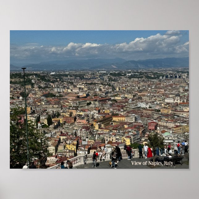 Vue de Naples, Italie Design Poster (Devant)