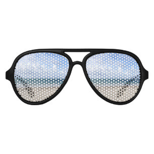 Vue de plage de lunettes de soleil d'aviateur
