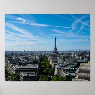 Vue de Tour Eiffel de l'arc du Triomph - affiche