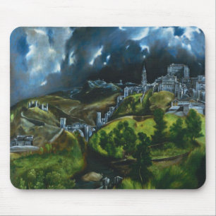 Vue d'El Greco de tapis de souris de Toledo