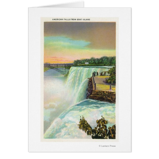 Vue des chutes américaines de Goat Island (Devant)