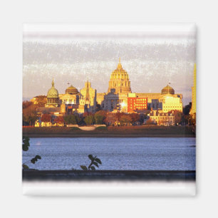 Vue d'or de Harrisburg, Pa Magnet
