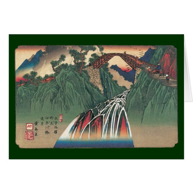 Vue du pont sur la rivière Ina, Nojiri par Hiroshi (Devant horizontal)