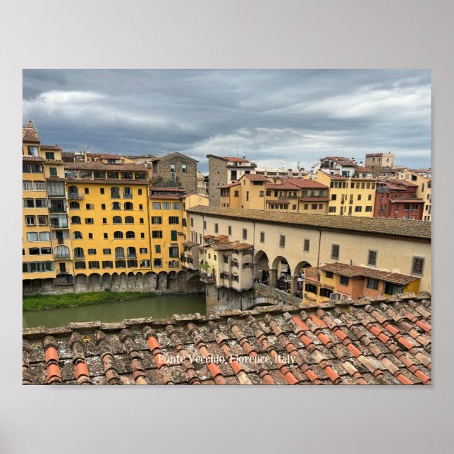 Vue du Ponte Vecchio, Florence Italie Poster (Devant)