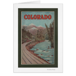 Vue du train le long de la rivière - Affiche de vo