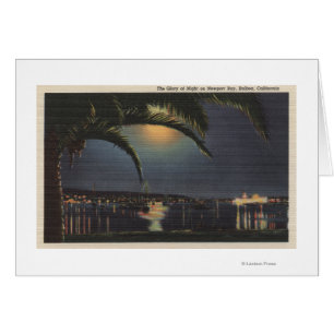 Vue éclairée par la lune de baie de Newport