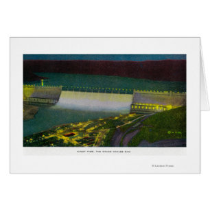 Vue nocturne, barrage de Grand Coulee