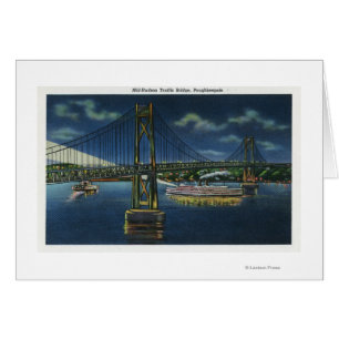 Vue nocturne du pont routier du centre-Hudson