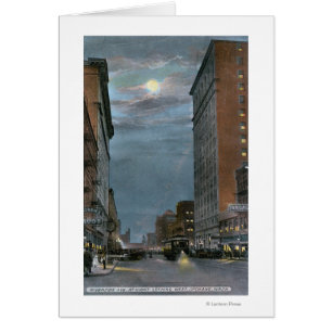 Vue ouest de l'avenue Riverside à la nuit