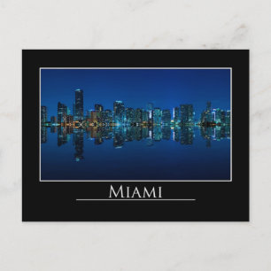 Vue panoramique de Miami la nuit - Carte postale
