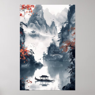 Vue Serene Ocean Sunset - Poster de bateau nautiqu