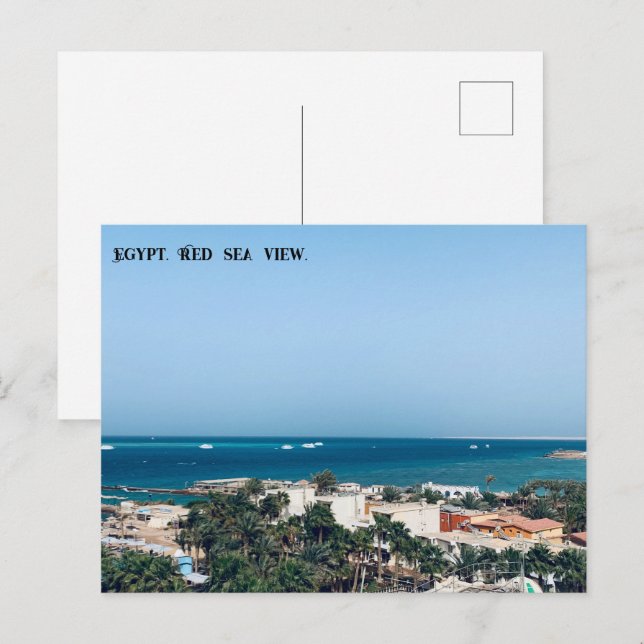 Vue sur la mer Rouge égyptienne. Invitation carte  (Devant / Derrière)