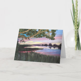 Vue vide de coucher du soleil de la carte de note