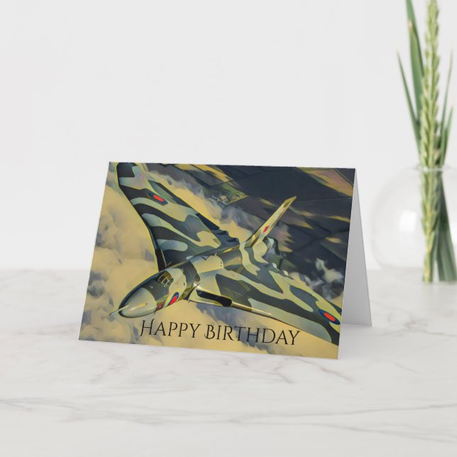 Vulcan Bomber Birthday Card (Front)
