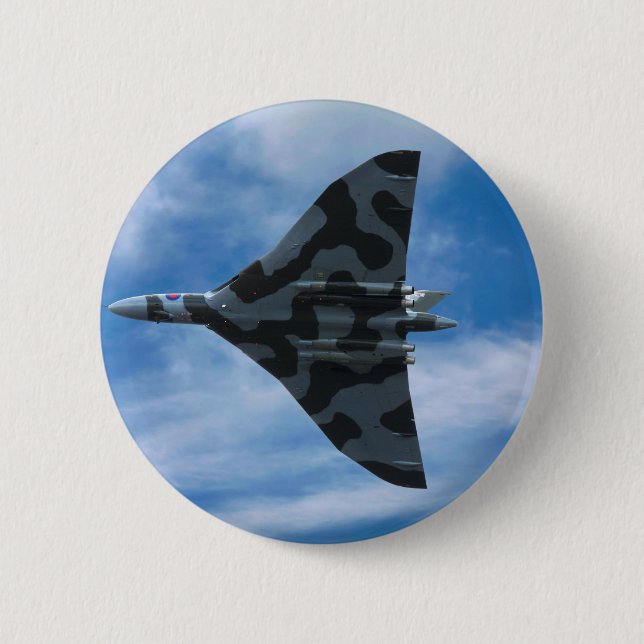 Vulcan bomber in flight 2 inch round button (Front)