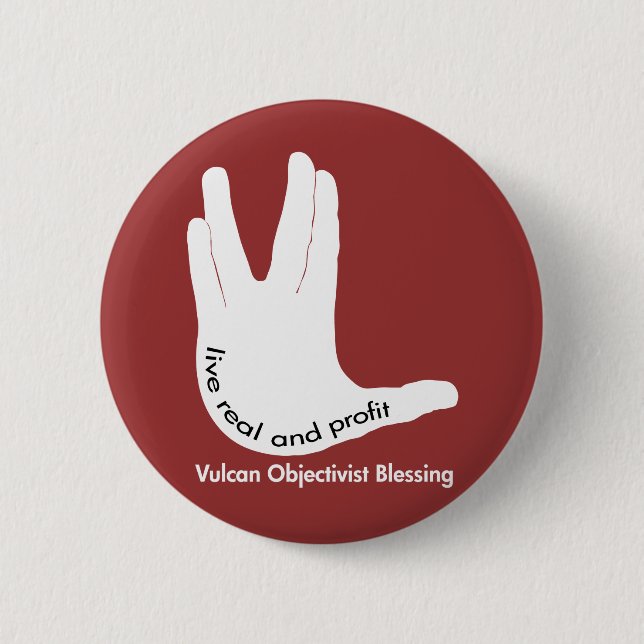 Vulcan Objectivist Button (Front)