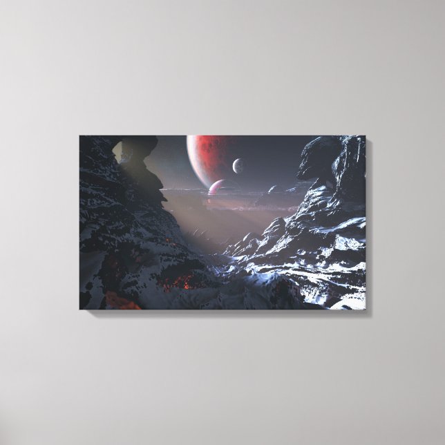 Vulcan (Snow) (Triptych) Canvas Print (Front)