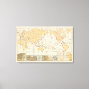 Vulkane, Koralleninseln Atlas Map Canvas Print