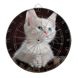 Vulnerable White Kitten Dartboard