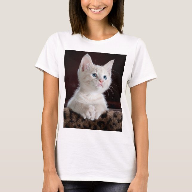Vulnerable White Kitten T-Shirt (Front)