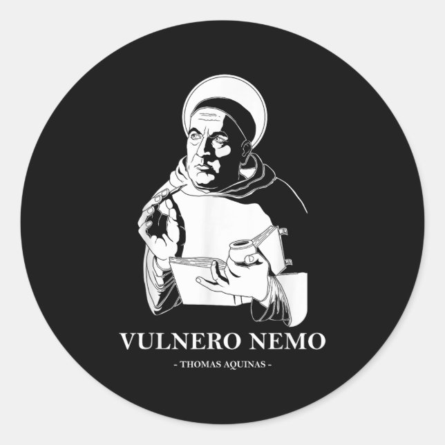 Vulnero Nemo Catholic Saint Thomas Aquinas Quote  Classic Round Sticker (Front)