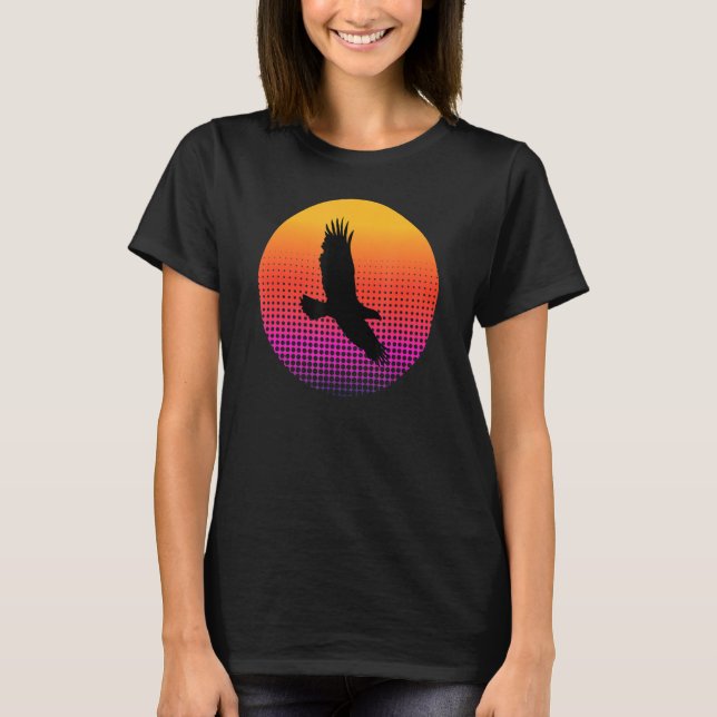 Vulture Eagle Bird Flying in the Sky at Sunset Ani T-Shirt (Front)