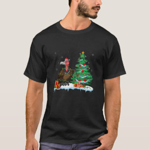 Vulture Lover Christmas Vulture Wearing Santa Hat T-Shirt
