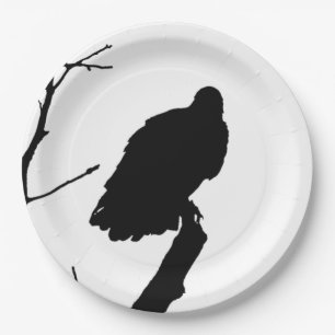 Vulture Silhouette Love Bird Watching Raptors Paper Plate