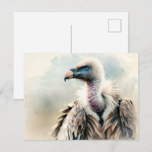 Vulture Watercolor Portrait Postcard