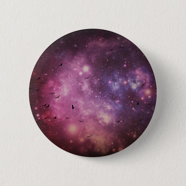 vultures in outerspace 2 inch round button (Front)