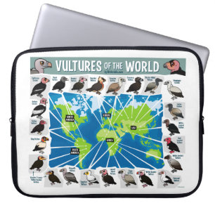 Vultures of the World Map Laptop Sleeve